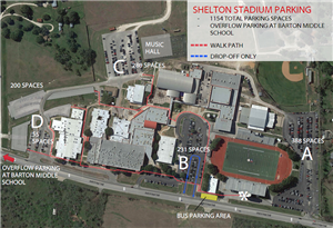 link to parking image of Shelton Stadium Parking map 